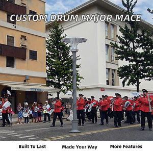 定制设计镀银 LED 灯带 IP65 防水鼓队长指挥棒浮雕棒苏格兰风格乐队铝制指挥棒 - Product Image 3