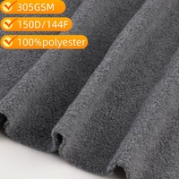 Tissu micro polaire cationique 305GSM 150D 144F 160cm de large, brossé double face, anti-boulochage double face, teint