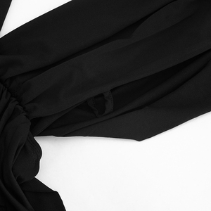 Viviblook D26DS053 Robes pour femmes printemps-été, nouvelle robe élégante et sexy à col en V profond, sans manches, plissée, mini robe de soirée - Product Image 5