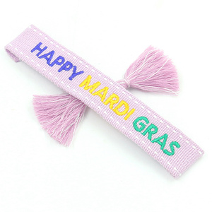 กำไลผ้าโพลีเอสเตอร์สำหรับผู้ชายผู้หญิงสายรัดแบบถักลายสีสันสวยงาม - Product Image 3