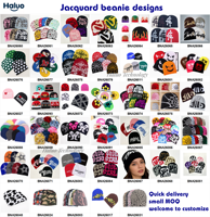 Bonnet d'hiver en tricot jacquard personnalisé à faible MOQ, de haute qualité, populaire, coloré, tendance, style Y2K
