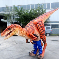 Costume de dinosaure de simulation portable modèle animatronique pour adultes Costume de marche animatronique pour spectacle sur scène