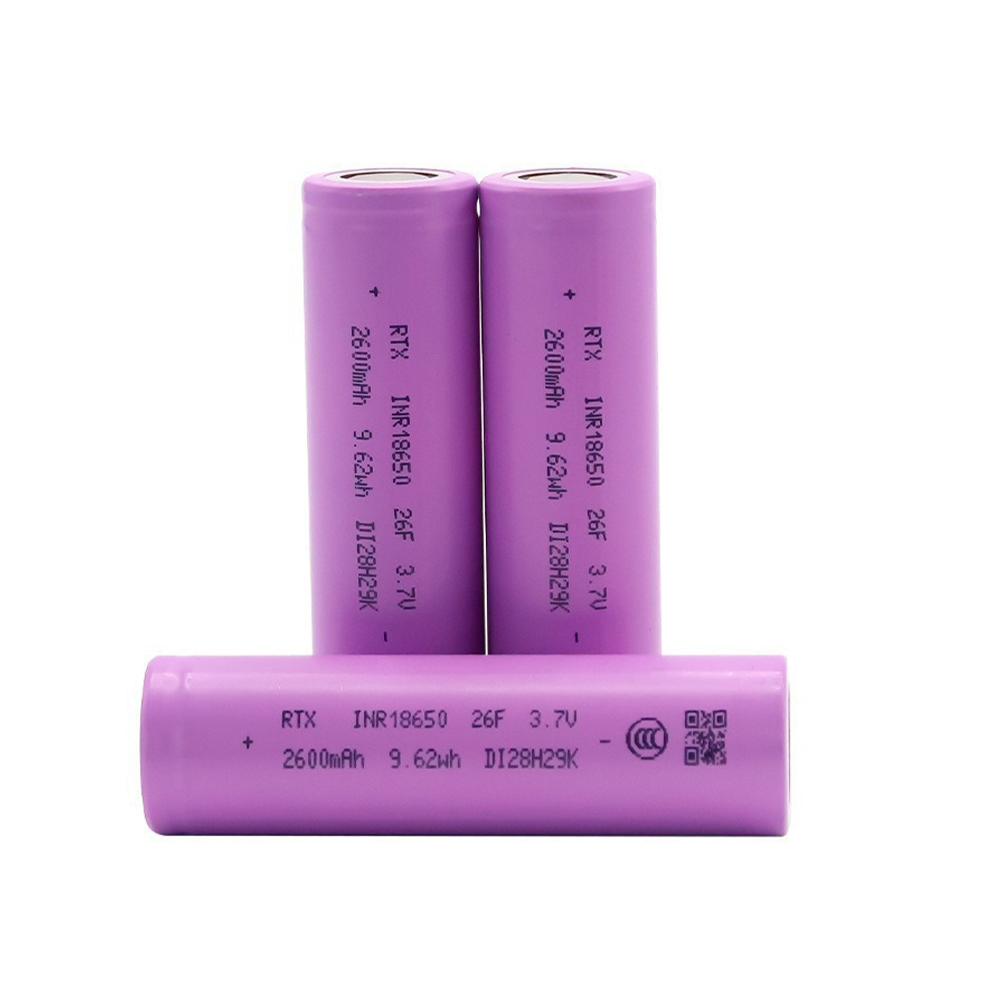 RTX 18650 Liquid Lithium Ion Rechargeable Battery 2600mAh 3.7v-4.2