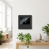 Termostato programable con pantalla a color WiFi Tuya negro para calefacción eléctrica de alta potencia y calderas de gas