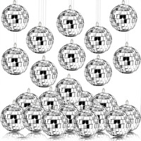 Ornement en verre rond de luxe, fait main et écologique, avec motif mosaïque disco, pour arbre de Noël et décoration de bar festif