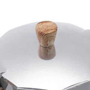 Cafetera expreso clásica profesional de aluminio, <span class=keywords><strong>Moka</strong></span> italiana con mango de madera - Product Image 5