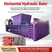Presse à balles hydraulique horizontale sur mesure, approvisionnement direct usine, automatique, économe en énergie, surveillance à distance, pour cartons usagés