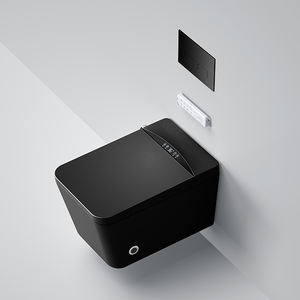 <span class=keywords><strong>WC</strong></span> intelligent mural de luxe en céramique allongé avec siège chauffant, télécommande, capteur de pied, chasse d'eau, veilleuse et désodorisation automatique - Product Image 3