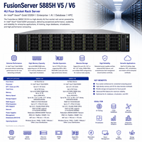 XFusion FusionServer 5885H V5 V6 4U Server Rak Empat Soket 4x Intel Xeon Gold 5320H Server Enterprise AI Database HPC
