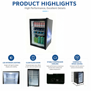 Lockable Tabletop Commercial Drinks Cooler Beer Chiller Constant Temperature Glass Door Digital <b>Small</b> Refrigerator - Product Image 6