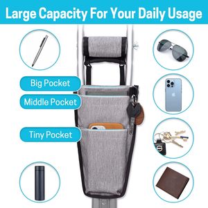 Échantillon gratuit Sac de canne de marche léger et portable, facile à transporter, personnalisé, accessoires de rangement, pochette durable pour béquille - Product Image 3