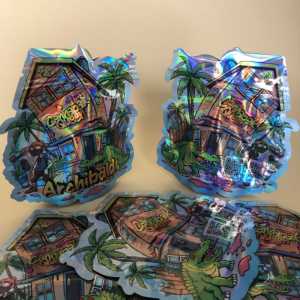 Archibald Custom 3.5g a prova di odore fiore di erbe Die taglio Mylar borsa olografica a forma speciale Mylar per tabacco semi gommoso - Product Image 3
