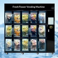 Distributeur automatique de fleurs SQU - Service 24h/24, entièrement automatique, multifonctionnel, capacité de 15 rangées, fleurs fraîches, écran tactile de 21,5 pouces