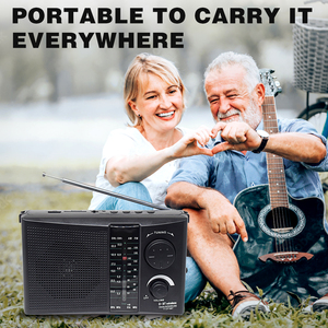 Radio Internet AM/FM a 4 bande, ricevitore portatile potente, alimentato a corrente alternata/batteria, batteria da 500 mAh, altoparlante integrato, presa per cuffie, facile da usare - Product Image 4