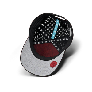 Nueva Gorra de Béisbol Deportiva Personalizada de Popelina Dobby <span class=keywords><strong>en</strong></span> Negro y Rojo, Gorra de Camionero Clásica de Golf con Logotipo de PVC de 5 Paneles, Transpirable e Impermeable - Product Image 6