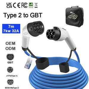 3เฟสประเภท2 <span class=keywords><strong>mennekes</strong></span> IEC IEC 62196-2สายชาร์จยานพาหนะไฟฟ้า evse Type 2ถึง gbt สายชาร์จ32A แบบพกพาผลิต - Product Image 1