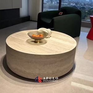 Apulo Bol et <span class=keywords><strong>plateau</strong></span> bas en marbre beige moderne résistant à l'eau avec bord biseauté pour usage hôtelier Garantie 1 an - Product Image 3