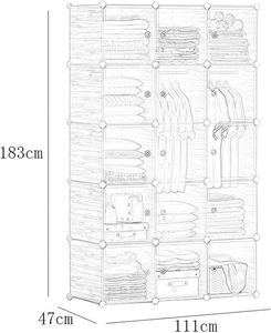 BRICOLAGE Portable Garde-Robe Placard Modulaire Organisateur De Stockage Peu Encombrant Armoire Profonde Cube - Product Image 5