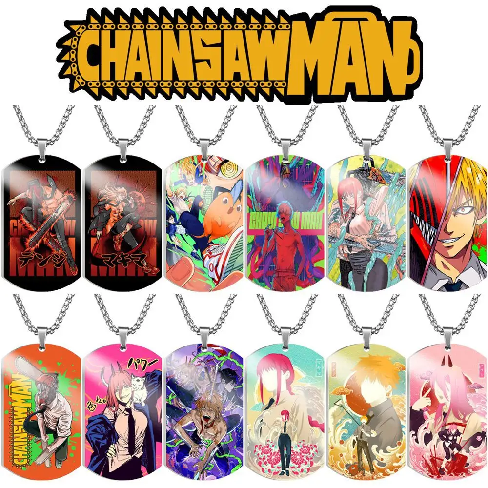 Anime Kettingzaag Man Pochita Makima Power Rvs Hanger Ketting Kettingzaag Man Kettingen