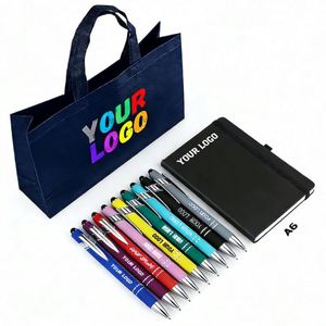 Stylo bille tactile métallique 2-en-1 personnalisé pour écoles de commerce avec logo imprimé – Cadeaux promotionnels sur mesure - Product Image 1