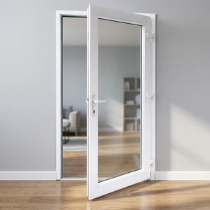 ประตูบานเปิด Hoffen UPVC กระจก 81x205 พร้อมมุ้งไฟเบอร์กลาส สำหรับภายนอก/ภายใน กันเสียง กันน้ำ ป้องกันความร้อน ประเทศไทย - Product Image 3