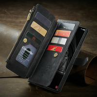 Étui portefeuille de luxe 3-en-1 à chargement sans fil avec protection antichoc pour S23 Ultra S21 S20 Plus FE S8 S9 S10 pour la série