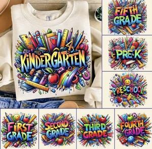 Stampa DTF Personalizzata per T-shirt con Mascotte e Simboli Scolastici per la Festa <span class=keywords><strong>degli</strong></span> <span class=keywords><strong>Insegnanti</strong></span> e il Ritorno a Scuola - Product Image 2