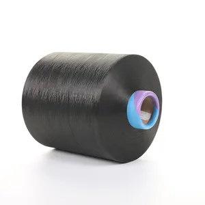 DTY — fil de filament noir polyester 200/96 100%, raccord du fournisseur chinois