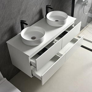 Meuble-lavabo mural moderne pour salle de bain avec lavabo et vasque, design écologique - Product Image 3