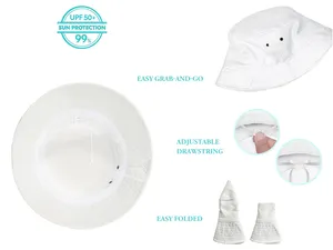 Täglicher atmungsaktiver Baumwoll-Eimerhut für Damen-UV-Schutz verpackbare Sonnenhüte für Einkauf Reisen