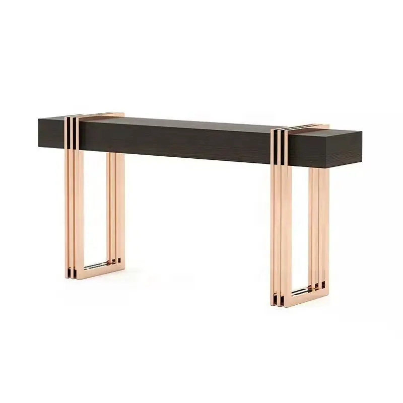 Modern Decor gold console table With Drawer and Shelf Sofa Table With Iron Pipe Legs