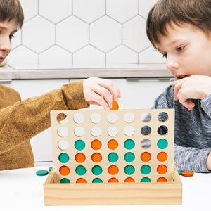 Montessori giocattoli in legno per bambini pensiero logico <span class=keywords><strong>giochi</strong></span> di formazione in legno 4 in fila pieghevole gioco da tavolo Set - Product Image 3