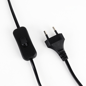 EU 2ピンランプコード、オン/オフボタンスイッチプラグ付き、純銅延長コード、DIY配線用 - Product Image 6