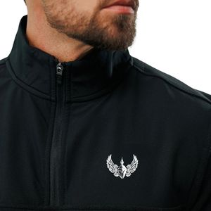 Sudadera de Forro Polar Negro para Hombre, con Cierre de Cremallera de un Cuarto, Manga Larga, Térmica, para Entrenamiento al Aire Libre, Ropa Deportiva de Invierno - Product Image 4