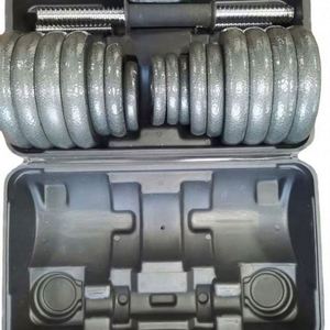 Ensemble d'haltères en fonte de 50 kg certifié CE Mairun USA de haute qualité et à prix abordable avec barre d'haltères en noir/blanc à vendre - Product Image 4