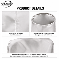 Sac filtrant réutilisable en acier inoxydable, maille tissée, filtre à liquide pour eau, huile, peinture, filtration chimique, fabricant OEM