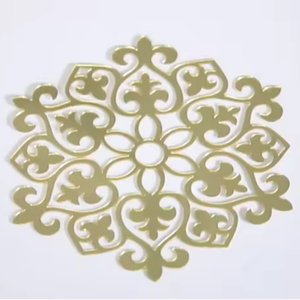 Modern Europe Luxury <strong>Mirror</strong> Acrylic Geometric Round Charger <strong>Placemat</strong> 13" Laser Cut Eco-Friendly - Product Image 1