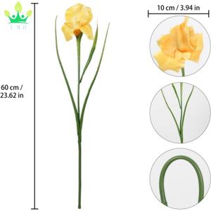 <span class=keywords><strong>Iris</strong></span> artificiel fleurs jaunes 23.6 "fleurs de soie de printemps avec des tiges flore pour centres de table de mariage fausses fleurs pour la décoration intérieure - Product Image 2