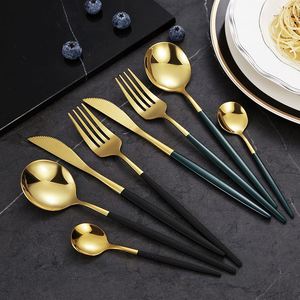 Tenedor y cuchara negro plateado único real de acero inoxidable de alta calidad, mesa de eventos, boda, oro, <span class=keywords><strong>Portugal</strong></span>, cubiertos, juego de cubiertos - Product Image 6
