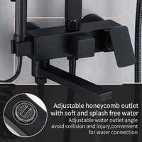Ensemble de douche mural noir en acier inoxydable pour salle de bain, mitigeur de douche moderne de luxe