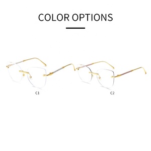 <span class=keywords><strong>Occhiali</strong></span> da Vista Senza Montatura <span class=keywords><strong>di</strong></span> Lusso con Lenti Fotocromatiche per Donne, Montatura a Occhio <span class=keywords><strong>di</strong></span> <span class=keywords><strong>Gatto</strong></span> in Metallo Anti Luce Blu e Anti Riflesso - Product Image 3