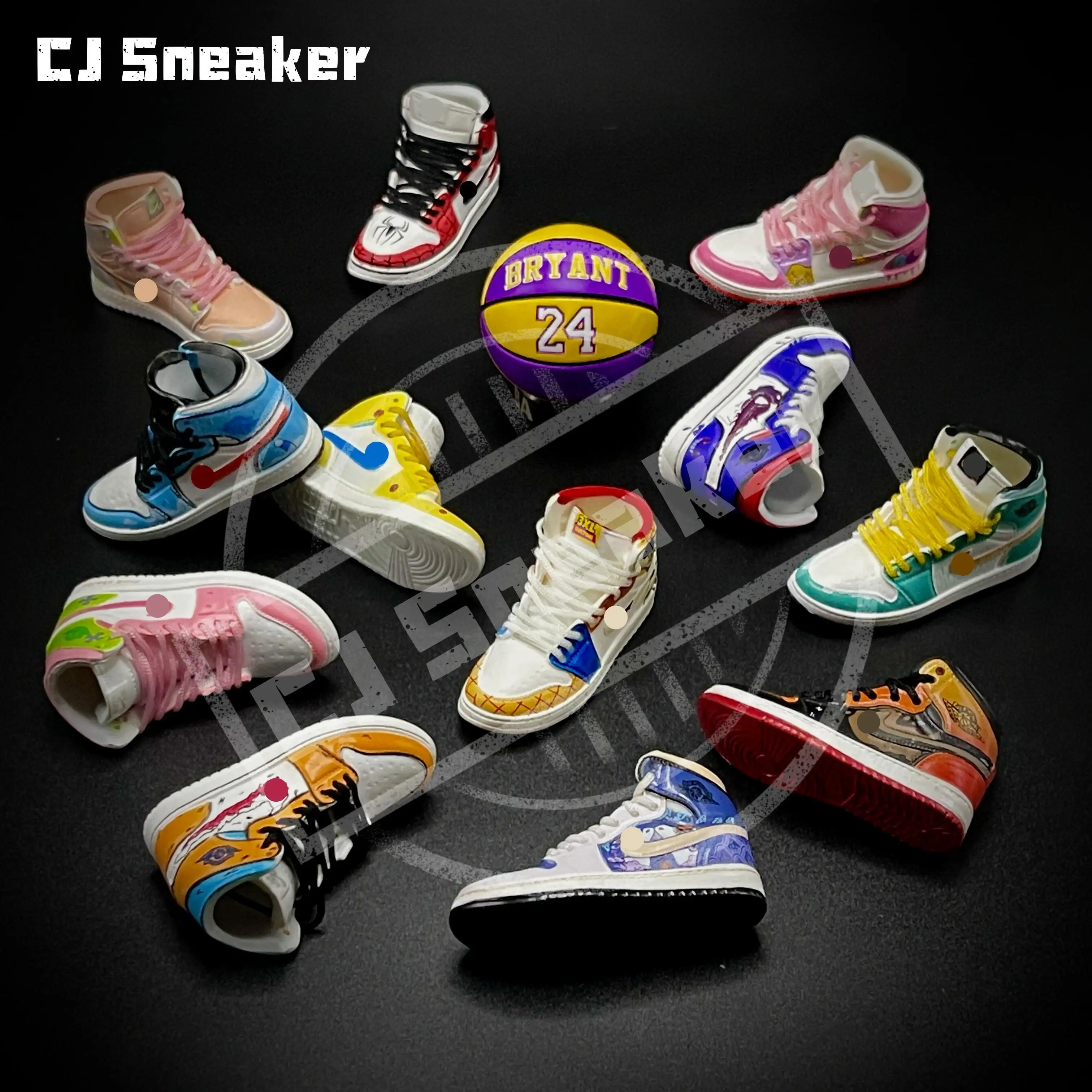 Vente chaude mini sneaker Design Caoutchouc Porte-clés Impression UV