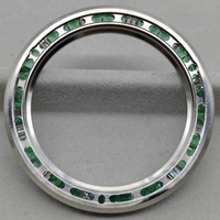 Maßgefertigter Grüner Edelstein Moissanit Bling-Bling Uhrenlünetten-Einsatz Ring für 40mm Uhrenzubehör für GMT Herrenuhren