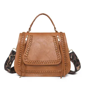 New pu leather large capacity handbag for women fashion bohemian style crossbody bag casual retro ladies outdoor messenger bag