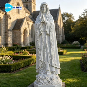 Statue <span class=keywords><strong>de</strong></span> la Vierge Marie <span class=keywords><strong>de</strong></span> <span class=keywords><strong>Lourdes</strong></span> en marbre naturel sculpté à la main, décoration intérieure/extérieure pour villa, église, personnalisable - Product Image 6