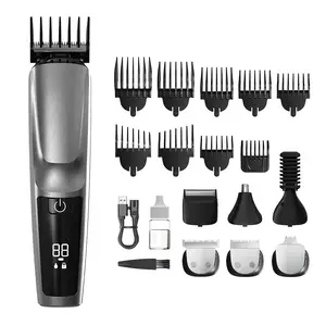 Low Noise Electric Cordless Usb Rechargeable Multifunction Cordless Skin Safe Hair Trimmer And Beard Trimmer For Male