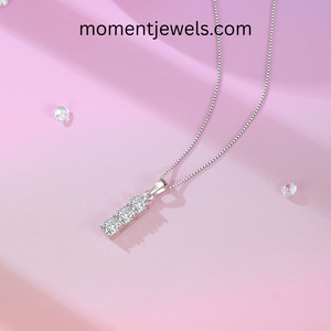 Pendentif géométrique en argent sterling 925 avec moissanite, zircon rond délicat, bijou simple, minimaliste et moderne, cadeau pour femme - Product Image 3