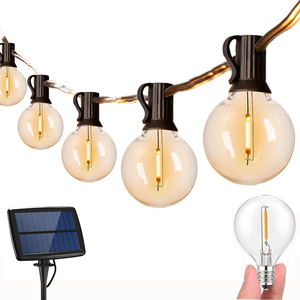 Năng Lượng Mặt Trời G40 Chuỗi Ánh Sáng 20ft Ngoài Trời Không Thấm Nước LED Trang Trí Đèn 20ft Giáng Sinh 12 + 1 Bóng Đèn Chuỗi Đèn Hot Bán - Product Image 1