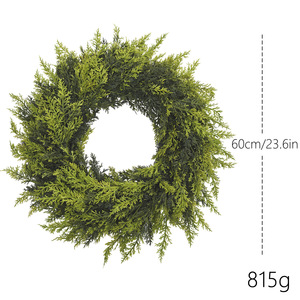 Guirnalda Navideña de Cedro Artificial de 24 Pulgadas con Ramas de <span class=keywords><strong>Pino</strong></span> Rústicas de Tacto Real para Decoración Navideña de <span class=keywords><strong>Puerta</strong></span> Principal, Pared o Ventana - Product Image 6