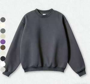 Sudaderas unisex <span class=keywords><strong>de</strong></span> lana <span class=keywords><strong>de</strong></span> algodón polivinílico 345GSM con logotipo personalizado, camisas coloridas <span class=keywords><strong>de</strong></span> cuello redondo lisas, sudaderas - Product Image 1